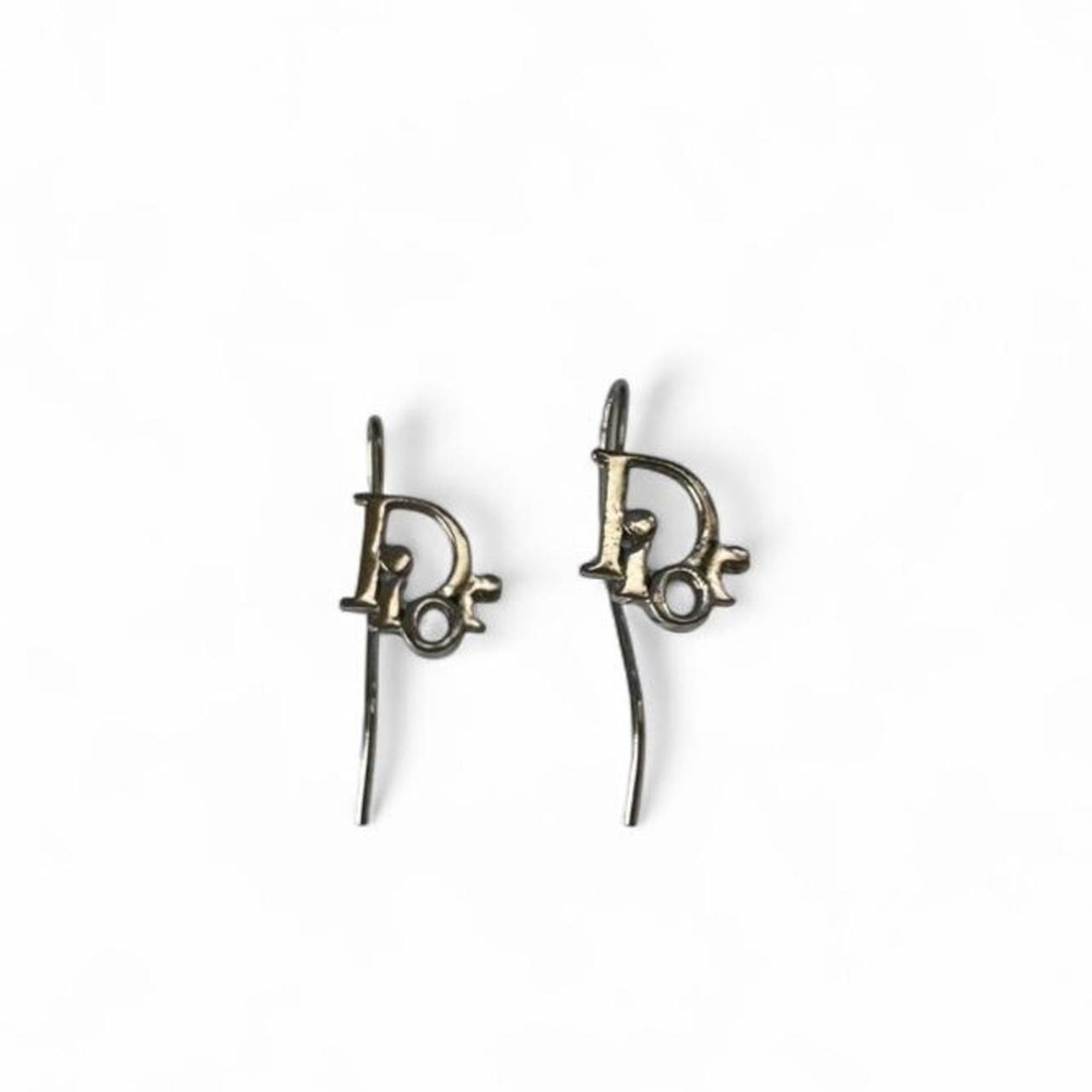 Vintage Dior silver earrings with Dior logo